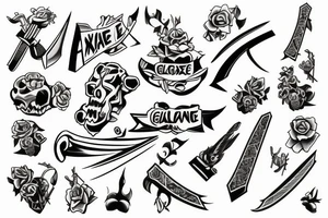 write the word axe gang tattoo idea