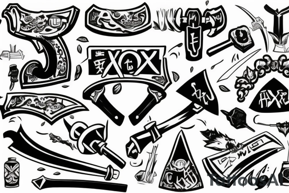 write the word axe gang tattoo idea