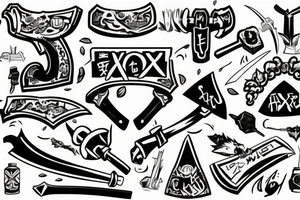 write the word axe gang tattoo idea