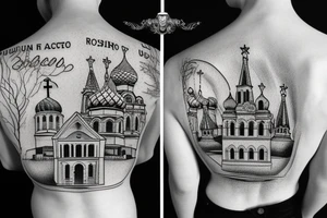 domes of the church on the back russian jail tattoo idea