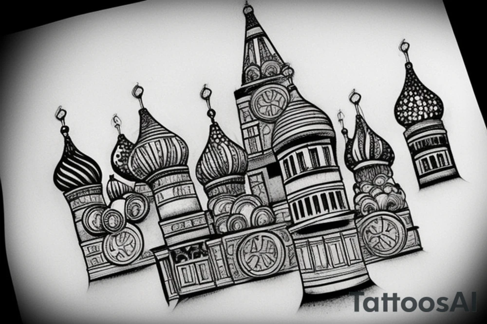 domes on the back russian prison realism tattoo idea