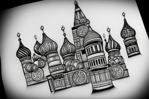 domes on the back russian prison realism tattoo idea