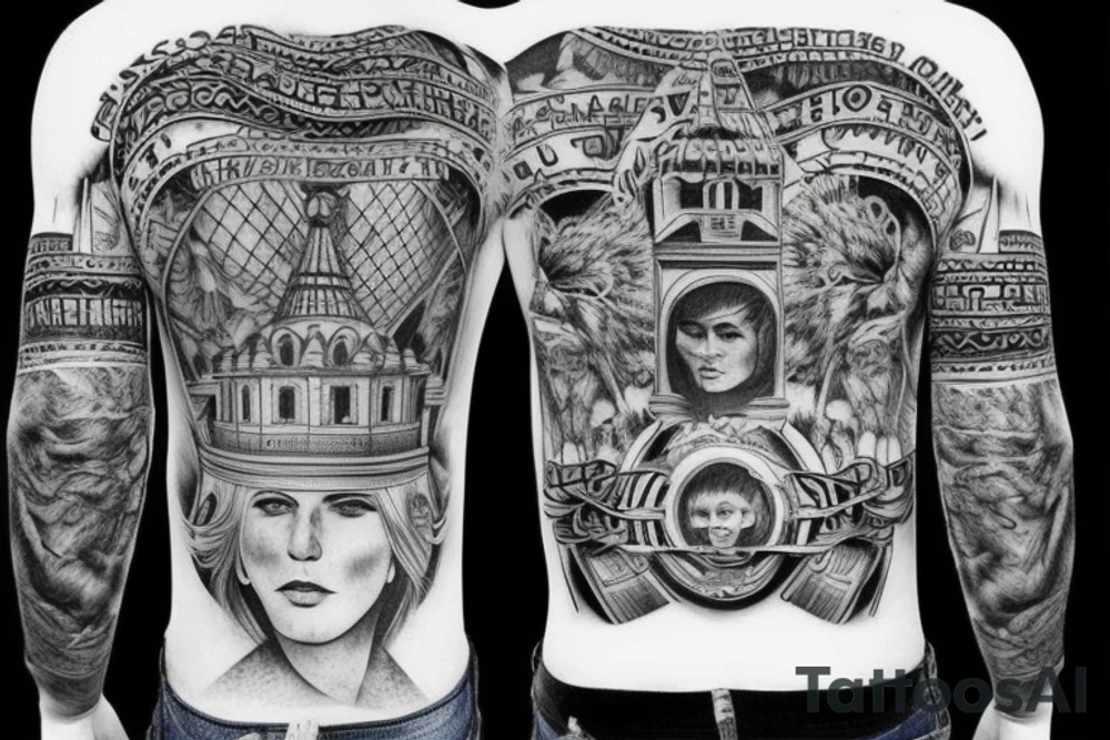 domes on the back russian prison realism tattoo idea