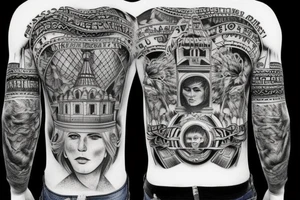 domes on the back russian prison realism tattoo idea