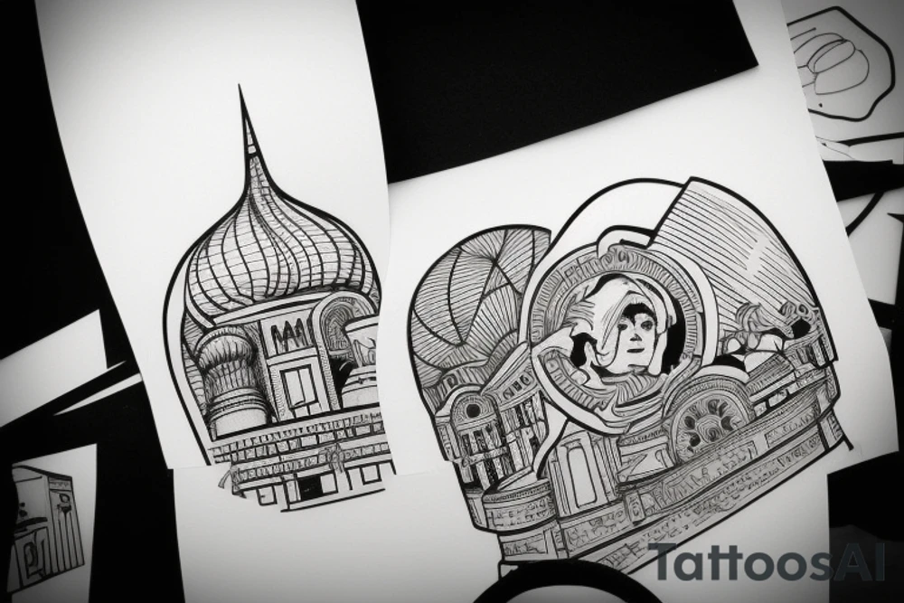 domes on the back russian prison realism tattoo idea