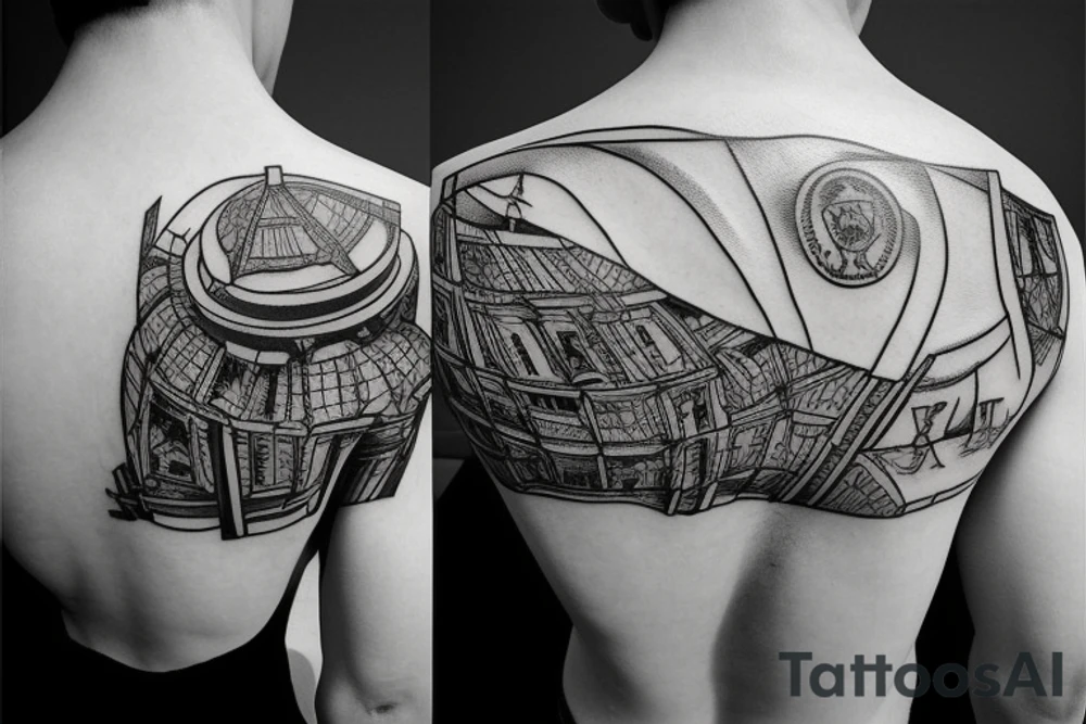 domes on the back russian prison realism tattoo idea