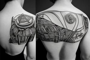 domes on the back russian prison realism tattoo idea