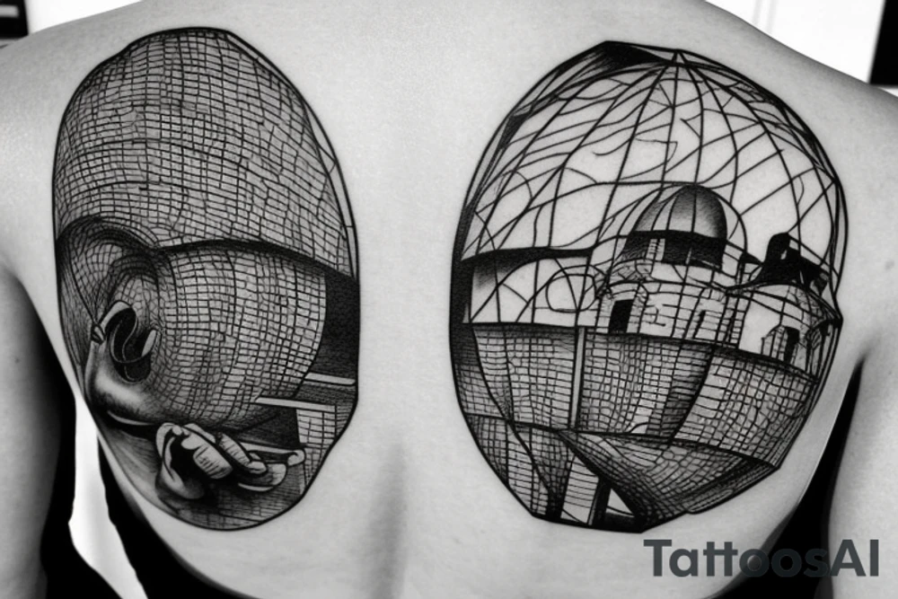 domes on the back russian prison realism tattoo idea