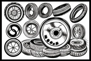 Burning tires tattoo idea