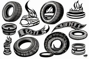 Burning tires tattoo idea