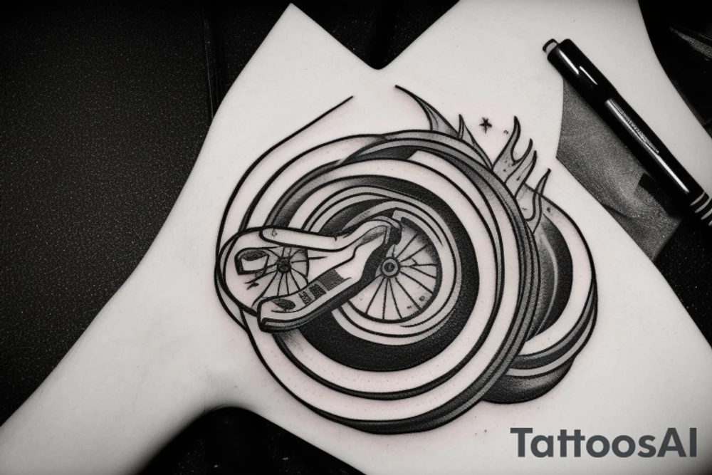 Burning tires tattoo idea