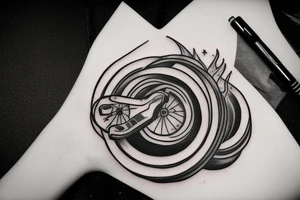 Burning tires tattoo idea