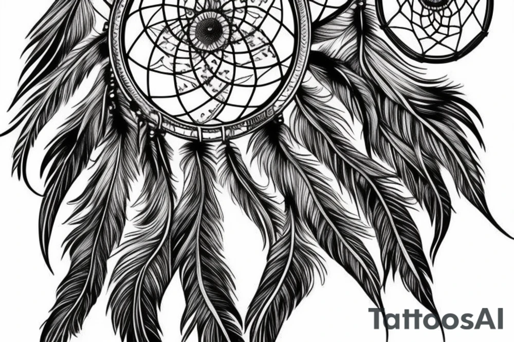Horse head in dream catcher tattoo idea