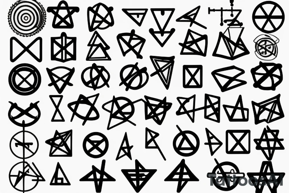 Numbers 3, 6, and 9 with science symbol and electricity tattoo idea Numbers 3, 6, and 9 with science symbol and electricity tattoo idea