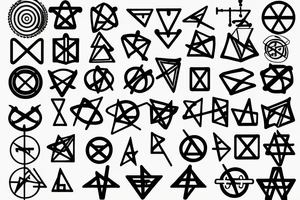 Numbers 3, 6, and 9 with science symbol and electricity tattoo idea