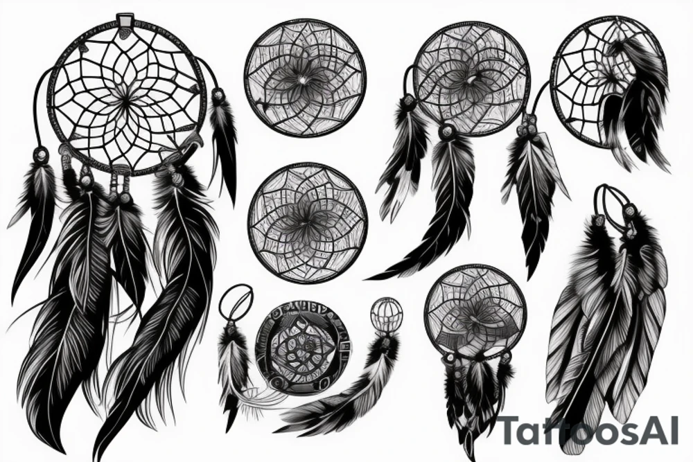 Horse head and dream catcher tattoo idea