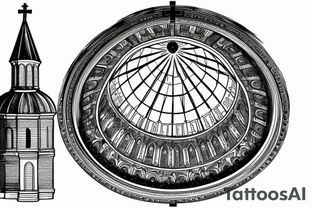 church dome outside russian jail tattoo idea