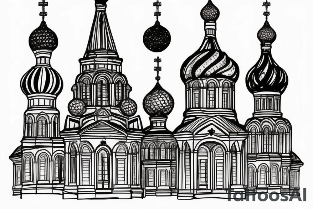 church dome outside russian jail tattoo idea