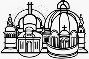 church dome outside russian jail tattoo idea