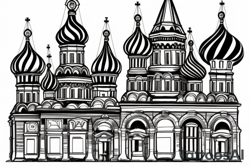 church dome outside russian jail on back tattoo idea