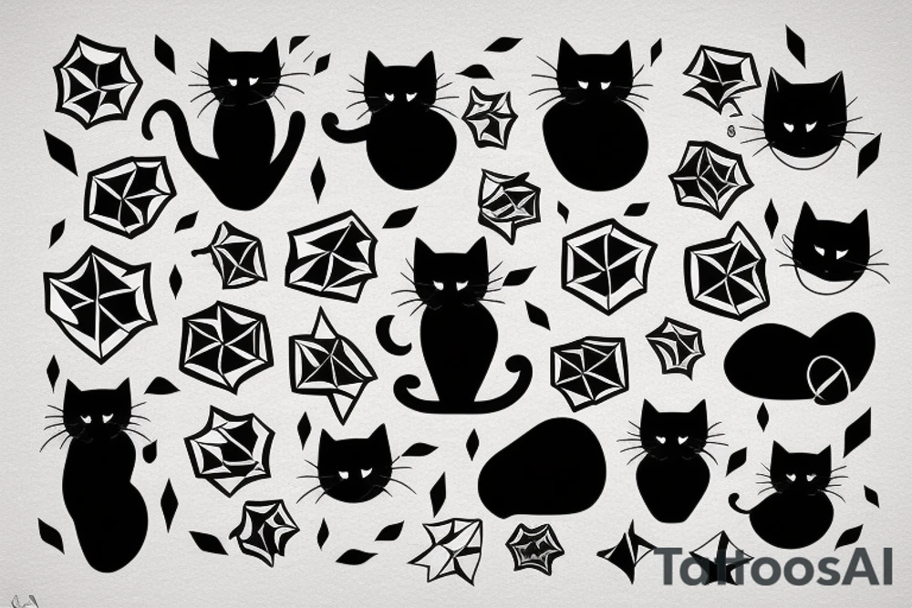 Black cat tattoo idea
