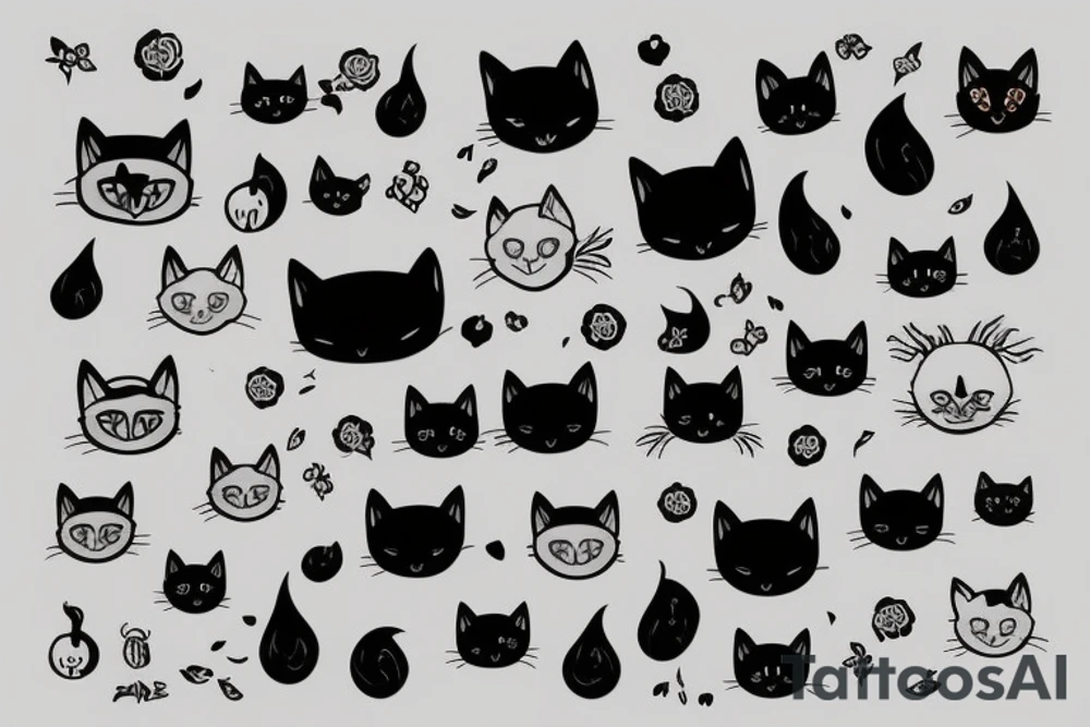 Black cat tattoo idea