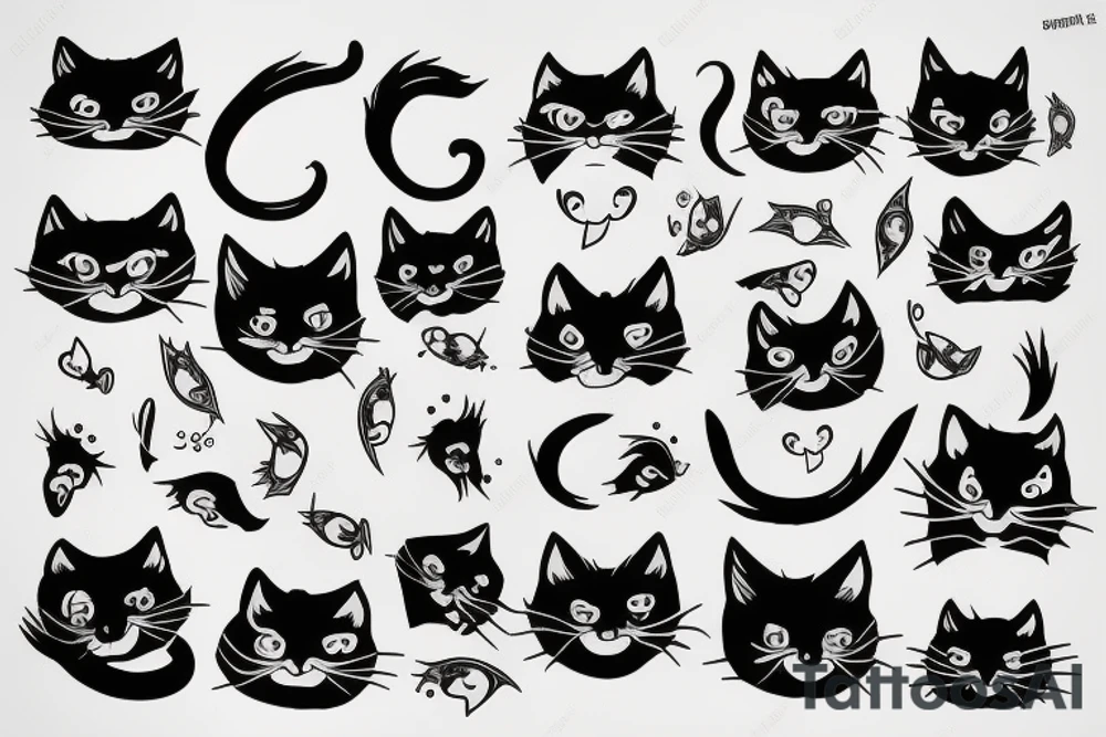 Black cat tattoo idea
