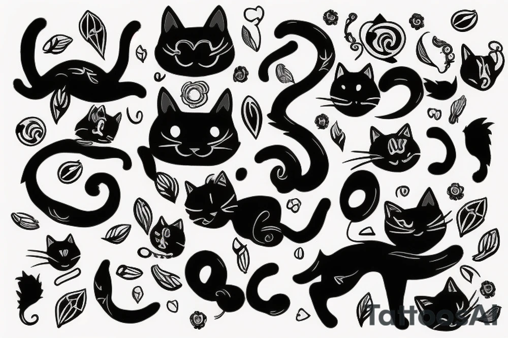 Black cat tattoo idea
