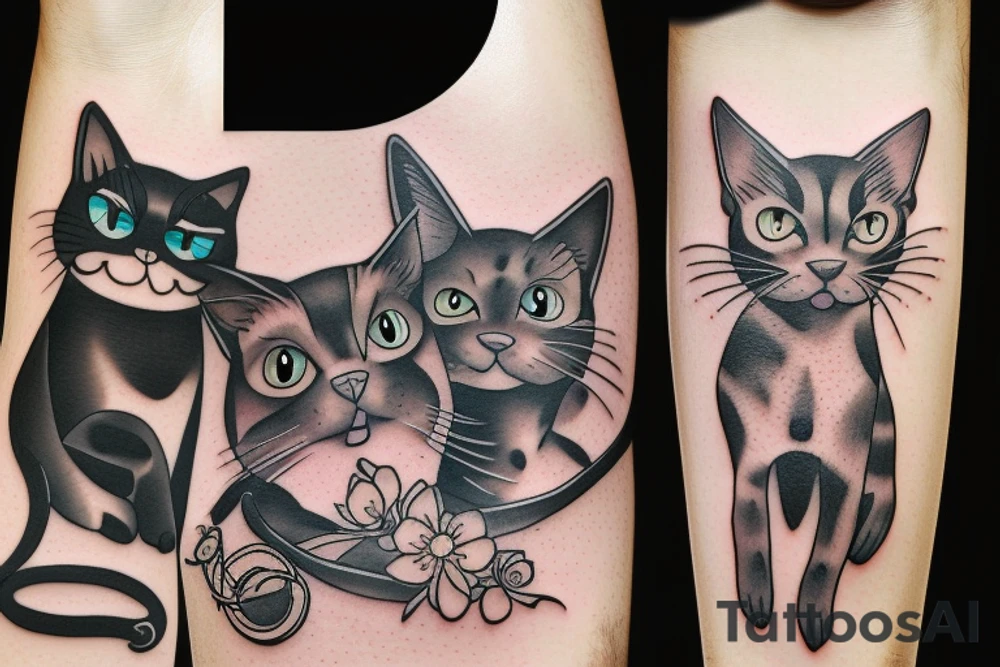 Black cat tattoo idea