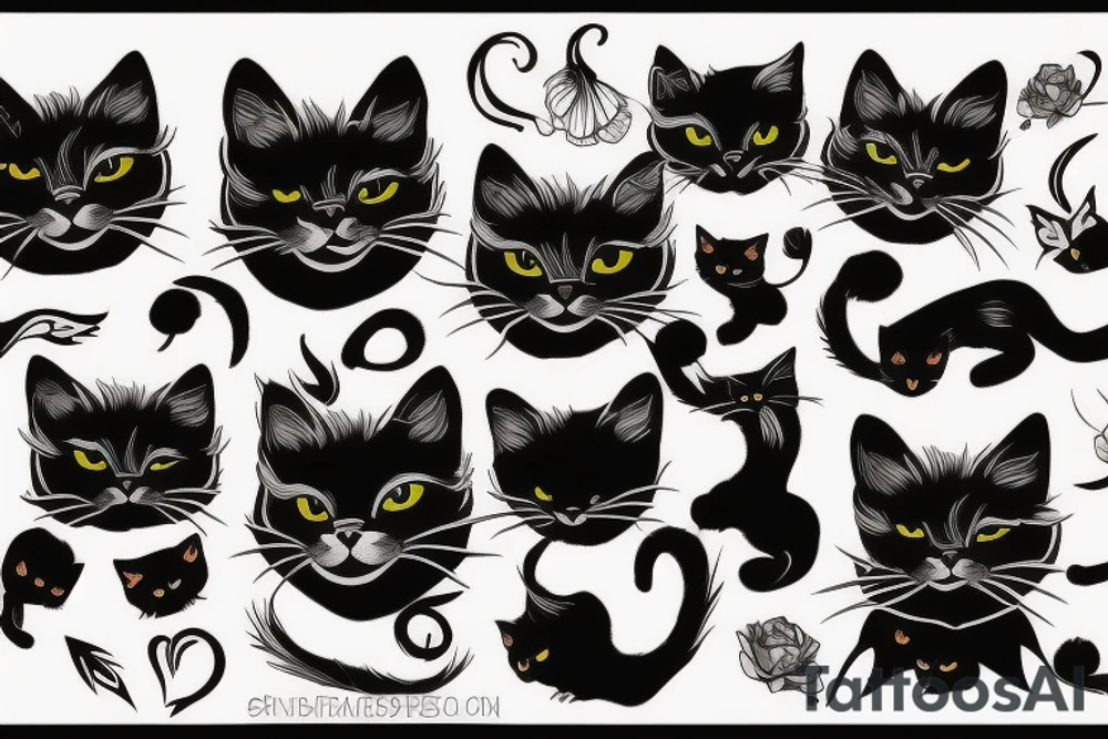 Black cat tattoo idea