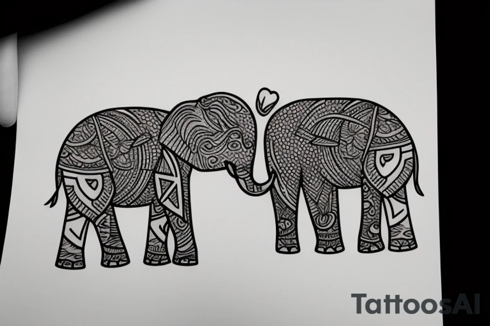 Elephant for placement on obliques tattoo idea