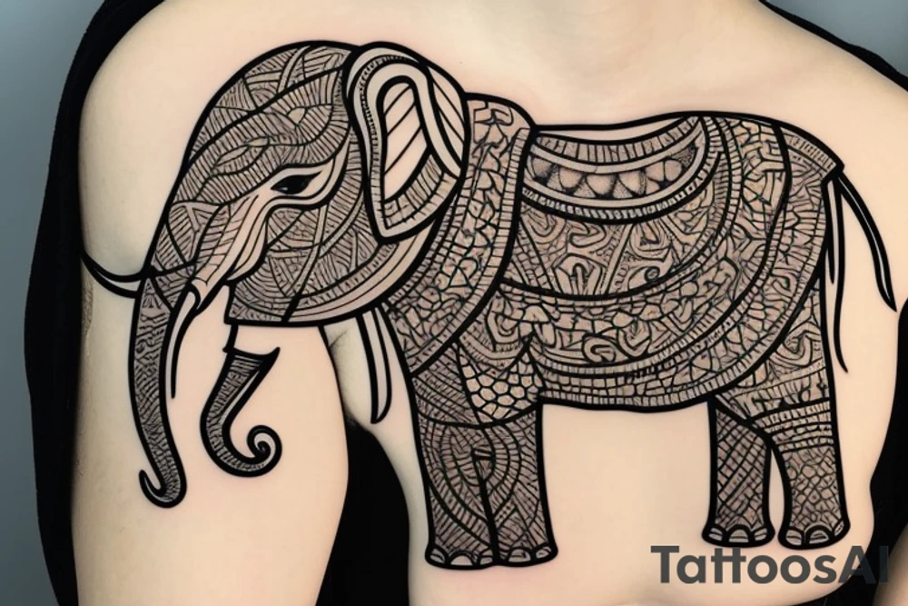 Elephant for placement on obliques tattoo idea