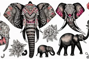 Elephant head tattoo idea