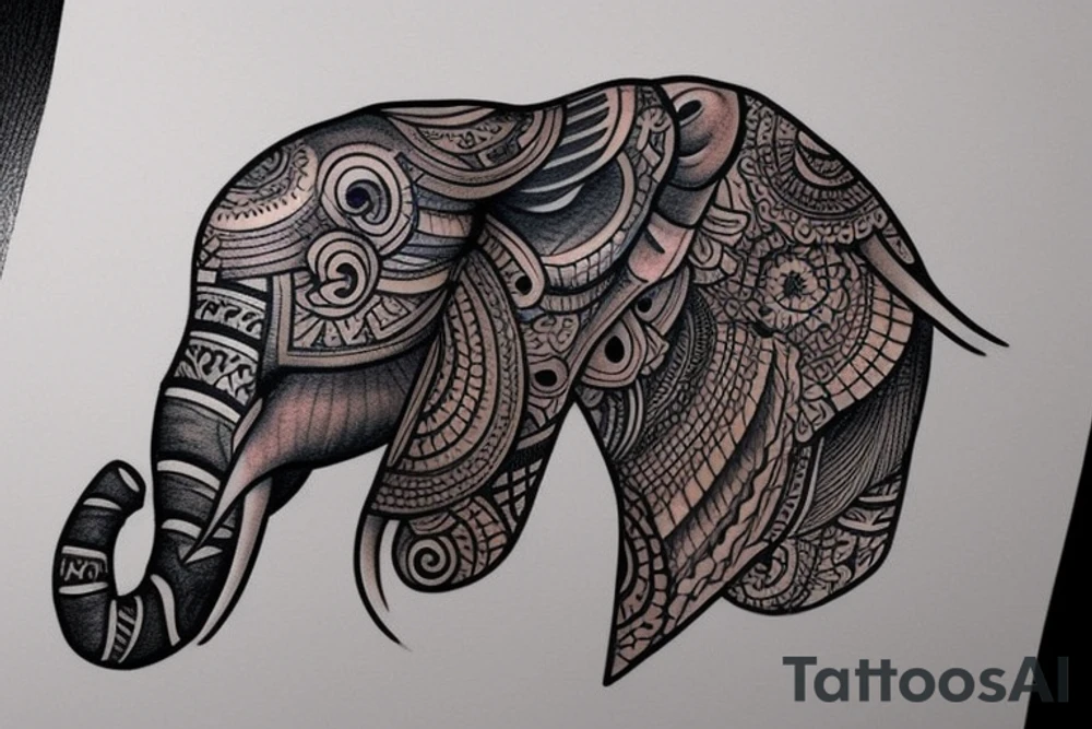 Elephant head tattoo idea