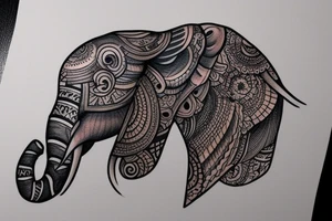 Elephant head tattoo idea