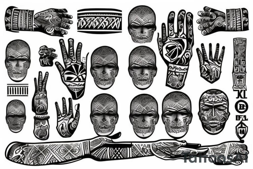 russian jail style tribal tattoo on a hand tattoo idea