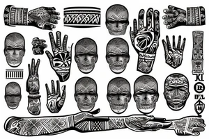 russian jail style tribal tattoo on a hand tattoo idea