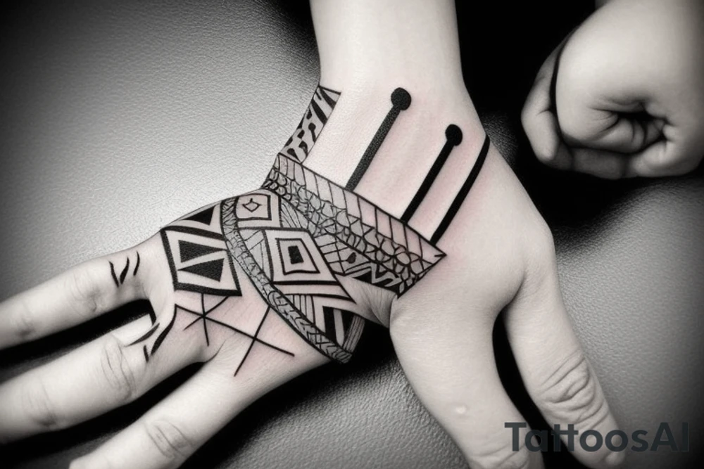 russian jail skinny cute tribal tattoo on a hand tattoo idea