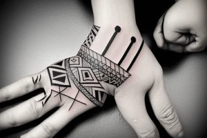 russian jail skinny cute tribal tattoo on a hand tattoo idea