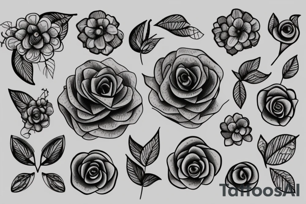 adjustable plier and paper craft flower tattoo idea