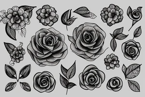 adjustable plier and paper craft flower tattoo idea