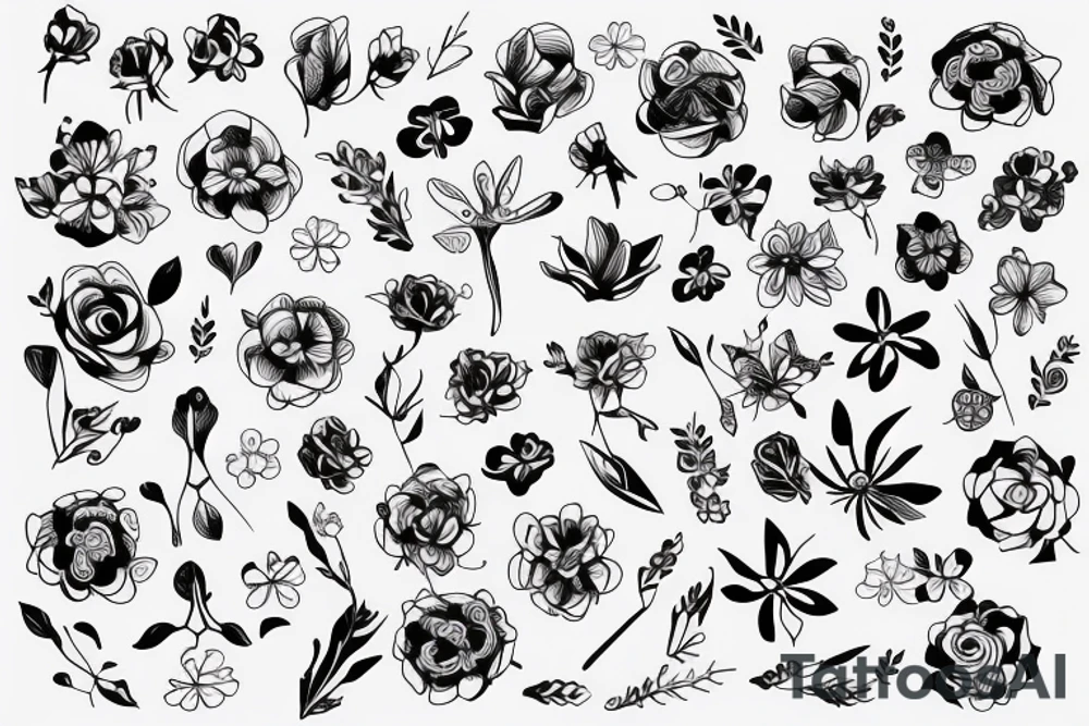 adjustable plier and paper craft flower tattoo idea