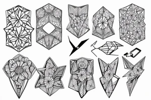 adjustable plier and origami flower tattoo idea