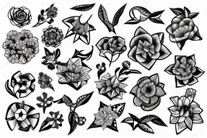 adjustable plier and origami flower tattoo idea