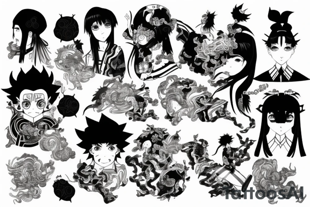 Kimetsu from the anime Kimetsu no Yaiba tattoo idea
