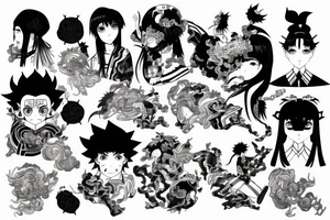 Kimetsu from the anime Kimetsu no Yaiba tattoo idea