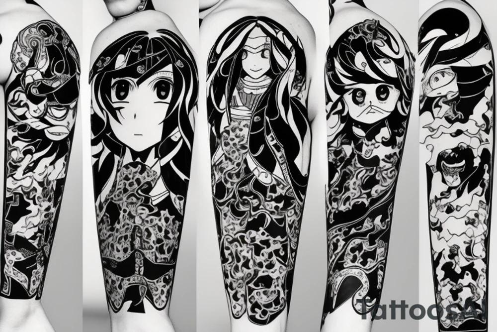 Kimetsu from the anime Kimetsu no Yaiba tattoo idea