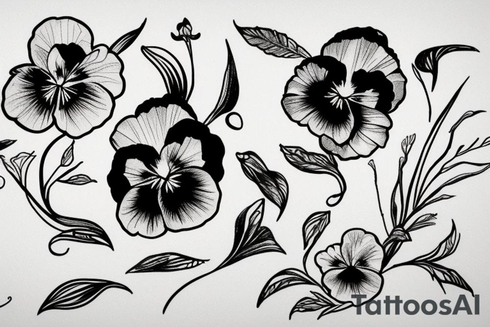 pansy flower tattoo idea