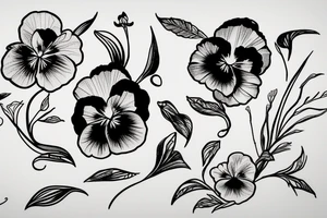 pansy flower tattoo idea
