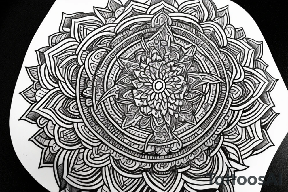 lightning into mandala tattoo idea